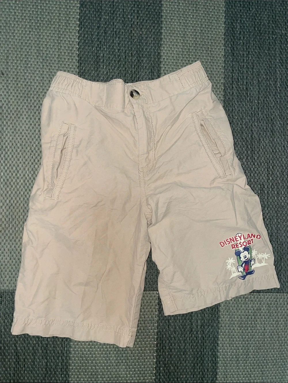 Disney Beige Shorts with Mickey Disneyland Resort Graphic